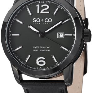 So & Co New York Herrklocka 5011L.3 Madison Grå/Läder Ø42 mm