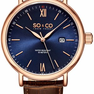 So & Co New York Herrklocka 5266L.4 Madison Blå/Läder Ø42 mm