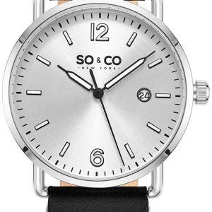 So & Co New York Herrklocka 5511.1 Madison Silverfärgad/Läder