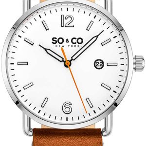 So & Co New York Herrklocka 5511.2 Madison Vit/Läder Ø38 mm