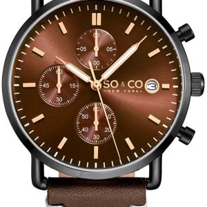 So & Co New York Herrklocka 5513.4 Tribeca Brun/Läder Ø38 mm