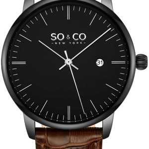 So & Co New York Herrklocka 5521.5 Madison Svart/Läder Ø40 mm