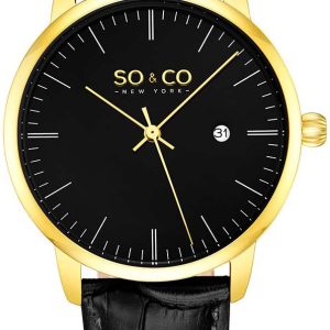 So & Co New York Herrklocka 5521.6 Madison Svart/Läder Ø40 mm