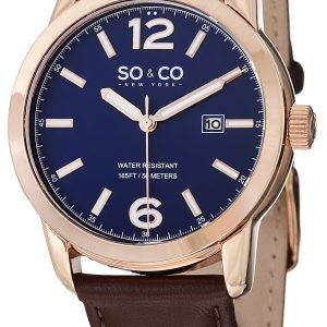 So & Co New York Madison Herrklocka 5011L.2 Blå/Läder Ø42 mm