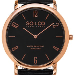 So & Co New York Madison Herrklocka 5043.4 Svart/Läder Ø39 mm