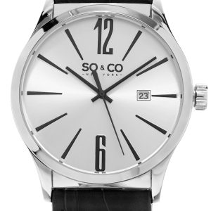 So & Co New York Madison Herrklocka 5098.1 Silverfärgad/Läder