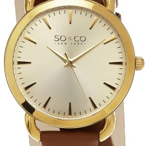 So & Co New York SoHo Damklocka 5086.2 Champagnefärgad/Läder