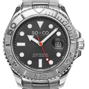 So & Co New York Yacht Timer Herrklocka 5053.1 Grå/Stål Ø40 mm