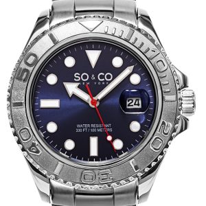 So & Co New York Yacht Timer Herrklocka 5053.2 Blå/Stål Ø40 mm