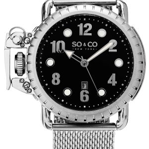 So & Co New York Yacht Timer Herrklocka 5208.1 Svart/Stål Ø48 mm