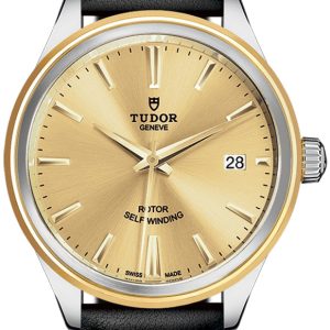 Tudor 12503-0007 Style Gulguldstonad/Läder Ø38 mm