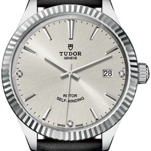 Tudor 12510-0024 Style Silverfärgad/Läder Ø38 mm