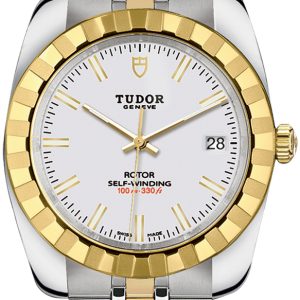 Tudor 21013-0004 Classic Date Vit/Gulguldtonat stål Ø38 mm