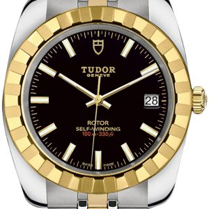 Tudor Classic Date 21013-0003 Svart/Gulguldtonat stål Ø38 mm