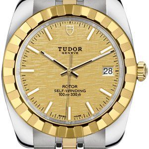 Tudor Classic Date 21013-0008 Gulguldstonad/Gulguldtonat stål Ø38 mm