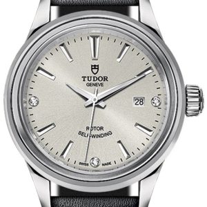 Tudor Damklocka 12100-0007 Style Silverfärgad/Läder Ø28 mm