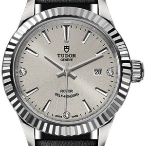 Tudor Damklocka 12110-0024 Style Silverfärgad/Läder Ø28 mm