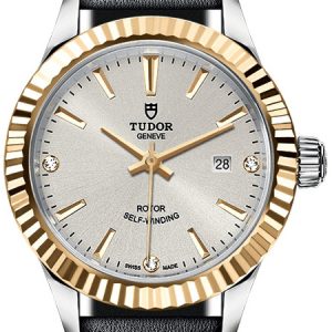 Tudor Damklocka 12113-0023 Style Silverfärgad/Läder Ø28 mm