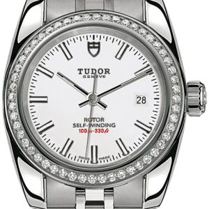 Tudor Damklocka 22020-0010 Classic Date Vit/Stål Ø28 mm