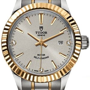 Tudor Damklocka M12113-0009 Style Silverfärgad/18 karat gult guld