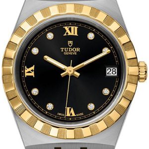 Tudor Damklocka M28403-0005 Royal Svart/18 karat gult guld Ø34 mm