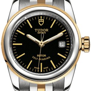 Tudor Damklocka M51003-0008 Glamour Date Svart/18 karat gult guld