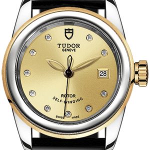 Tudor Damklocka M51003-0019 Glamour Date Gulguldstonad/Läder Ø26 mm