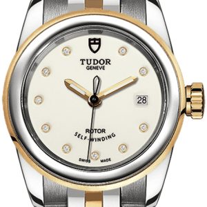 Tudor Damklocka M51003-0026 Glamour Date Vit/Gulguldtonat stål Ø26