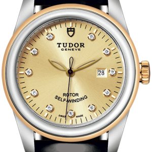 Tudor Damklocka M53003-0041 Glamour Date Gulguldstonad/Läder Ø31 mm