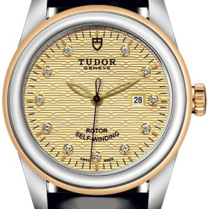 Tudor Damklocka M53003-0052 Glamour Date Gulguldstonad/Läder Ø31 mm