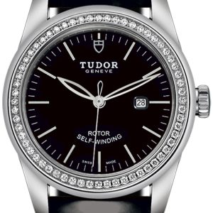 Tudor Damklocka M53020-0047 Glamour Date Svart/Läder Ø31 mm