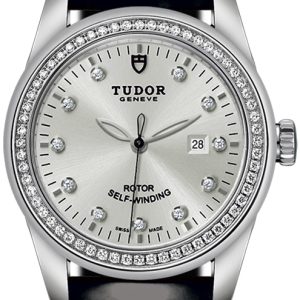 Tudor Damklocka M53020-0053 Glamour Date Silverfärgad/Läder Ø31 mm