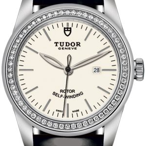 Tudor Damklocka M53020-0079 Glamour Date Vit/Läder Ø31 mm