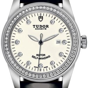 Tudor Damklocka M53020-0086 Glamour Date Vit/Läder Ø31 mm