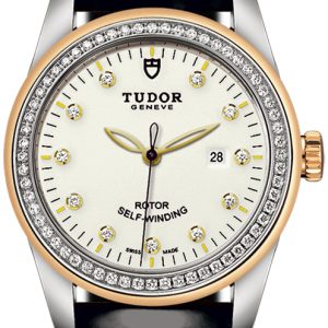 Tudor Damklocka M53023-0078 Glamour Date Vit/Läder Ø31 mm