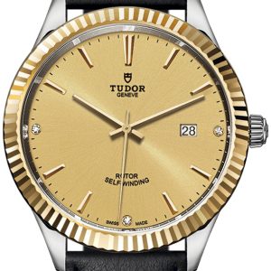 Tudor Herrklocka 12713-0020 Style Gulguldstonad/Läder Ø41 mm