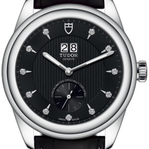 Tudor Herrklocka M57100-0019 Glamour Double Date Svart/Läder Ø42 mm