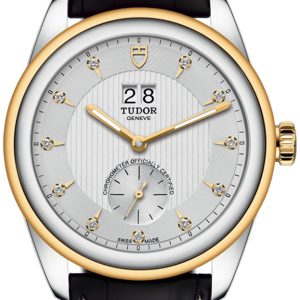 Tudor Herrklocka M57103-0023 Glamour Double Date Silverfärgad/Läder