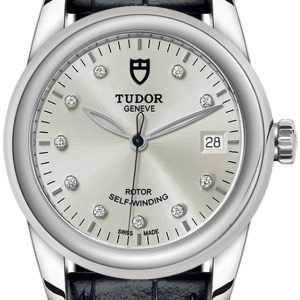 Tudor M55000-0076 Glamour Date Silverfärgad/Läder Ø36 mm