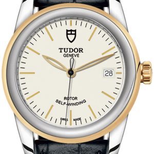 Tudor M55003-0086 Glamour Date Vit/Läder Ø36 mm