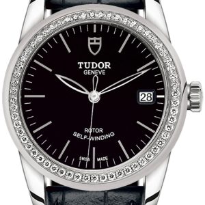 Tudor M55020-0052 Glamour Date Svart/Läder Ø36 mm