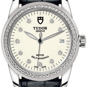 Tudor M55020-0108 Glamour Date Vit/Läder Ø36 mm