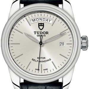 Tudor M56000-0018 Glamour Day-Date Silverfärgad/Läder Ø39 mm