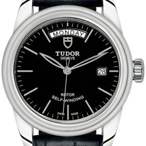 Tudor M56000-0023 Glamour Day-Date Svart/Läder Ø39 mm