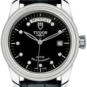 Tudor M56000-0049 Glamour Day-Date Svart/Läder Ø39 mm