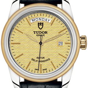 Tudor M56003-0010 Glamour Day-Date Gulguldstonad/Läder Ø39 mm