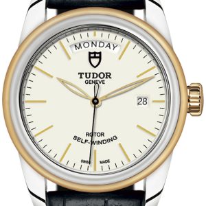 Tudor M56003-0107 Glamour Day-Date Vit/Läder Ø39 mm