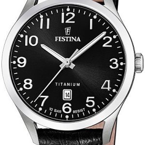 Festina 99999 Damklocka F20469-3 Svart/Läder Ø32 mm