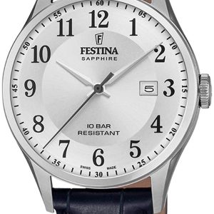 Festina 99999 Herrklocka F20007-1 Silverfärgad/Läder Ø40 mm