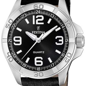 Festina 99999 Herrklocka F20444-1 Svart/Läder Ø48 mm